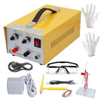 Jewelry Spot Welder Machine, 30A Professional Spot Welder for Gold Silver Platinum, Handheld Pulse Arc Spot Welding Machine for Jewelry DIY Precision Repair (Yellow)