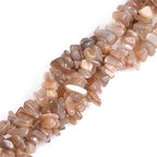 Genuine Gray Moonstone Chips Beads 5-8mm Irregular Shaped Tumbled Chip Stone Crystal Loose Bead for Jewelry Making 1 Strand 32" - color: Gray Moonstone