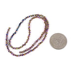 Metallic Rainbow Coated Hematite 3mm Faceted Gemstone Round Loose Beads Strand 15.5-16" DIY Jewelry Making - color: Metallic Rainbow Coated Hematite