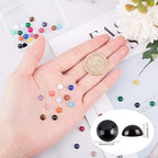 SUPERFINDINGS 46Pcs Natural Gemstoness Cabochons 6mm Half Round Cabochon Beads Stones 23 Color Flatback Quartz Crystal Cabochons for Bracelet Necklace Jewelry Making - size: 6mm