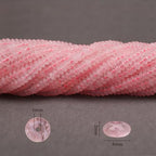 2 Strands (300PCs) Natural Pink Quartz Rondelle Beads, 2 * 4mm Gemstone Loose Spacer Abacus Disk Beads for DIY Bracelet Necklace Earrings Jewelry Making, Craft Supplies Beading Kit - color: Pink Quartz, size: 2*4MM