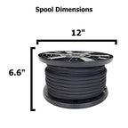QNR 1/2" Black Shock Cord, Marine Grade Polyester Bungee Cord, 100 ft Spool, UV Resistant Elastic Rope - size: (#16) 1/2" x 100 feet