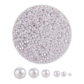 1865Pcs Pearls for Crafts,6 Sizes Mixed White Fake Pearl Beads,Acrylic Pearls Bulk for Jewelry Making with Holes,Bracelet Necklace DIY,Vase Filler and Makeup Brush Case(4-14 mm) - size: Various Sizes(White)