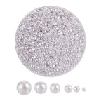 1865Pcs Pearls for Crafts,6 Sizes Mixed White Fake Pearl Beads,Acrylic Pearls Bulk for Jewelry Making with Holes,Bracelet Necklace DIY,Vase Filler and Makeup Brush Case(4-14 mm) - size: Various Sizes(White)