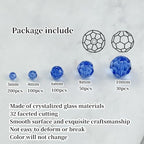480pcs Crystal Glass Beads 3mm 4mm 6mm 8mm 10mm Round Faceted Glass Spacer Beads for Bracelets Necklace Earring DIY Jewelry Making Craft(Light Blue) - color: Light Blue