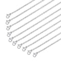 10 PCS Necklace Chains, Stainless Steel Cable Chain Necklace Silver Plated Bulk Necklaces Extender for Jewelry Making DIY Supplies, 17.7 Inches (10)