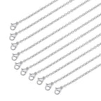 10 PCS Necklace Chains, Stainless Steel Cable Chain Necklace Silver Plated Bulk Necklaces Extender for Jewelry Making DIY Supplies, 17.7 Inches (10)