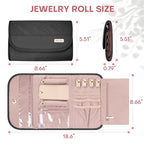 Travel Jewelry Organizer Box, Foldable Travel Case for Earrings, Necklaces, Rings, Bracelets, Black - color: Black-Tri-fold Style