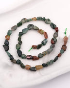 Natural Stone Beads 6-8mm Indian Agate Oval Irregular Freeform Tumbled Loose Gemstone Beads for Jewelry Making 15 Inch Strand 50-55 Pcs - color: India Agate-1 strand15”-approx. 55 beads