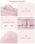 Jewelry Travel Case with 2 Clear Pouches, 2-Layer Jewelry Organizer Storage Bag for Necklaces, Earrings, Rings, Bracelets, Pink(Empty Bag) - color: Pink