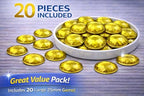25mm Gold Topaz H107 Flat Back Round Acrylic Rhinestones Plastic Circle Gems for Costume Making Cosplay Jewels Pro Grade Embelishments - 20 Pieces (Topaz) - color: Topaz