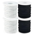 1mm Stretchy Bracelet String, QBJAYTY Strong Elastic String for Bracelets, Stretchy String for Beads Beading, Friendship Bracelet String Elastic Black White-4 Rolls - size: 1mm, style: black*2 white*2