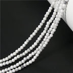 MJDCB 320pcs Natural Small Stone Beads 2mm White Howlite Round Smooth Loose Gemstone Bead for Jewelry Making Bracelets Earrings Necklaces Accessories - color: Howlite