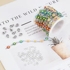 SMYHTGLIF 9.8 Feet Colorful Flower Chain for Jewelry Making Silver Stainless Steel Daisy Chain Bulk DIY Craft Jewelry Making Supplies - color: Colorful Silver