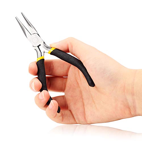 SPEEDWOX Long Nose Pliers 5 Inches Mini Fine Chain Nose Pliers for Hard to Reach Confined Areas Smooth Jaws for Grasping Small Objects Jewelry Making Repairing Beading DIY Tools - size: Long Nose Pliers