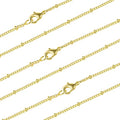 Wholesale 12PCS Gold Plated Solid Brass Satellite Beaded Ball Curb Thin Chain Necklace Bulk for Jewelry Making (16 Inch(1.5mm)) - color: Gold, size: 16 inch-1.5mm