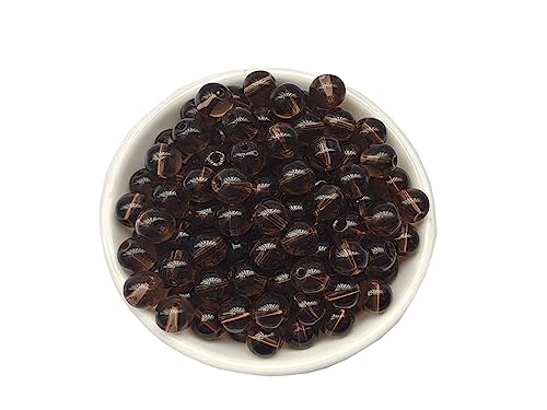Glass Beads 8mm 100pcs Round Smooth Loose Beads for Bracelet Necklace Jewelry Making Craft DIY （8mm, 50809 Grey） - color: Grey, size: 8mm