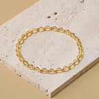 QOGIR 14k gold Handmade Healing Bracelet, Natural Gem Stone Crystal Elastic Gold Bracelet - color: Citrine - Wealth, size: 4m