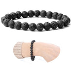 Handmade 8mm Beaded Bracelets For Men Protection Bracelet For Women Chakra Feng Shui Stretchy Handmade Lucky Money Stretchy Crystal Bracelets Best Gifts - color: Lava 1PCS
