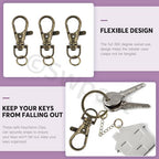 Swpeet 125Pcs Bronze Keychain Making Set, 25Pcs Swivel Lanyard Snap Hook, 25P Keychain Ring, 25P Extender Chains, 50P Open Jump Rings, Swivel Lobster Clasps, Keychains Clips - color: Qinggu