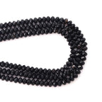Faceted 4x6mm Natural Black Agate Stone Rondelle Spacer Gemstone Beads Loose Semi Gemstone Beads for Jewelry Making - color: Black Agate