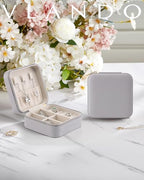 VLANDO Travel Jewelry Box, Small Jewelry Travel Organizer Case for Girls Women - Grey - color: I.Grey