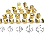 100pcs Authentic Preciosa 3mm (0.12 Inch) Small Faceted Bicone Crystal Loose Beads Gold Aurum (Full-Coat) Compatible with Swarovski Elements Crystals for Jewelry Making Pre-B336 - color: Gold Aurum Full, size: 3mm (0.12 Inch) - 100pcs