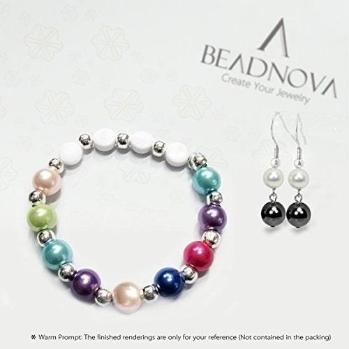 BEADNOVA Satin Pearls Beads for Crafts Tiny Loose Glass Imitation Pearls for Jewelry Making (4mm, 1000pcs, Multi Color) - color: 4mm 1000pcs Mix Lot M04