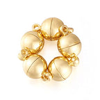 Craftdady 20 Sets 24K Gold Round Magnetic Clasps Magnet Converters Locking Clasps 14.5x8mm for Jewelry Bracelet Necklace Making Hole:1.6mm - color: Gold