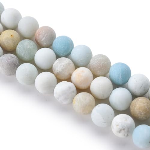 6mm Matte Amazonite Stone Beads Natural Crystal Gemstone Round Loose Beads for DIY Jewelry Making 15"/Strand - color: Matte Amazonite, size: 6mm