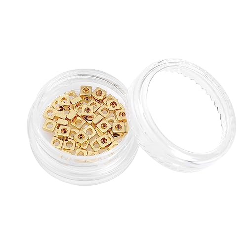 BEADIA 14K Gold Plated Square Spacer Beads 3x1.5mm 50pcs for Jewelry Making Findings Non Tarnish - color: 14K Gold, size: 3x1.5mm Square
