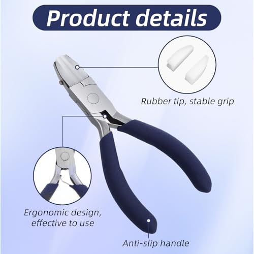 Flat Nose Pliers, Plier for Jewelry Making, Nylon Jaw Pliers, Wire Wrapping Tool with 2 Nylon Replacement Heads and a Screwdriver, Smooth Jaw Plier for Beading, Looping, Shaping, Jewelry Making