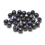 AD Beads Natural Gemstone 10mm Round Loose Beads Big Hole 2mm Sized 30pcs (Black Pearl) - color: Black Pearl
