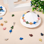 40Pcs Cross Beads for Jewelry Making Cross Lava Rock Stone Beads Small Gemstone Volcanic Lava Rock Bead Gemstone Crucifix Bracelet Charms for Women Men Bracelet Jewelry Making - color: Lava Rock-Multicolor