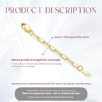14k Gold Necklace & Bracelet Extender Chain, 1"/1.5"/2"/3"/4"/5" Durable Removable Gold Extension Chain - color: style 4-yellow, size: 1inch