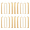 BENECREAT 50pcs Rectangle Hollow Brass Pendants, Golden Bezel Link Charm Frame Charms for DIY Craft Jewelry Making, 33x5x1mm, Hole: 1.6mm - color: Hollow Rectangle