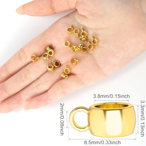 Joez Wonderful Links Bail Beads, Hypoallergenic Alloy Column Spacer Beads - color: 150 Gold+150 Silver