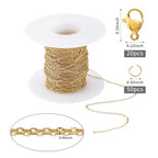 Topacket 33Feet 18K Gold Stainless Steel Necklace Chains Cable Link Chains for Jewelry Making DIY Craft Kit with Lobster Clasps Jump Rings - color: Gold, size: 1.5mm