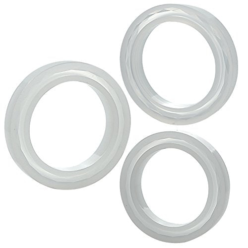 Funshowcase Assorted Size Faceted Geometric Bangle Bracelet Jewelry Silicone Mold Slim, for Polymer Clay, Crafting, Resin Epoxy 3-Piece in Set - color: SLIM