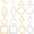 PAGOW 32 pcs Earring Beading Hoop, 8 Shape Hypoallergenic Heart Teardrop Square Round Beading Hoops for Jewelry Making, Earrings Beading Hoop Bulk for DIY Crafts Accessories Supplies (Gold, Silver) - color: 32pcs,8 shapes