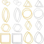 PAGOW 32 pcs Earring Beading Hoop, 8 Shape Hypoallergenic Heart Teardrop Square Round Beading Hoops for Jewelry Making, Earrings Beading Hoop Bulk for DIY Crafts Accessories Supplies (Gold, Silver) - color: 32pcs,8 shapes