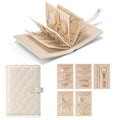 VLANDO Travel Jewelry Organizer Case,Large Jewelry Storage Book Ring Binder with Clear Zipper Velvet Jewelry Pouches Bags for Rings,Bracelet,Earrings-Cream White - color: 01.Cream White