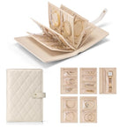 VLANDO Travel Jewelry Organizer Case,Large Jewelry Storage Book Ring Binder with Clear Zipper Velvet Jewelry Pouches Bags for Rings,Bracelet,Earrings-Cream White - color: 01.Cream White