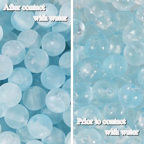 100Pcs Glass Beads 10mm Round Moon Frosted Cracked Water-Activated Transparent Glazed Beads, Ideal for DIY Bracelets Necklaces Phone Charms Craft Supplies (Blue) - color: Blue