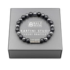 Kartini Studio Matte Black Onyx and Hematite Bracelet, Men's Sterling Silver Beads Bracelet, Quality Bead Jewelry for Man