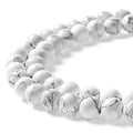 MJDCB AAAA Natural Stone Beads White Howlite Turquoise Round Loose Beads for Jewelry Making 15" (8mm) - color: White Howlite, size: 8mm