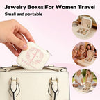 First Communion Travel Jewelry Box, Small Zippered Jewelry Case with Soft Lining, White Square Keepsake Box for Rings Earrings Necklaces, Religious Keepsake Gift for Baptism or Wedding (1, White) - color: White
