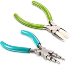 2 Pieces Jewelry Making Tool Bail Making Pliers 6 in 1 Jewelry Pliers Wire Bending Pliers for Beading Looping Shaping Wire DIY Crafts - color: Green