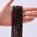 Natural Faceted Garnet Cube Stone Beads 5-5.5mm 60pcs/str Loose Square Semi Gemstone Stone Beads for Making Bracelets Necklace Earrings - color: Garnet