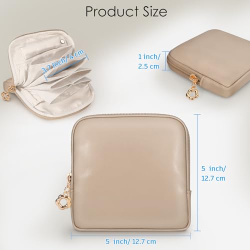 SITHON Small Travel Jewelry Case with Ring Holder, Mini Velvet Jewelry Pouch Bags, Compact Storage Organizer for Bracelet Necklaces Earrings Travel Essentials, Mother’s Day Gifts (Toffee) - color: Toffee